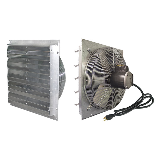 J&D VES12C ES Shutter Fan 115V 1/10HP 1PH Variable Speed Aluminum Shutter OSHA Guard with 10' Cord - Fans